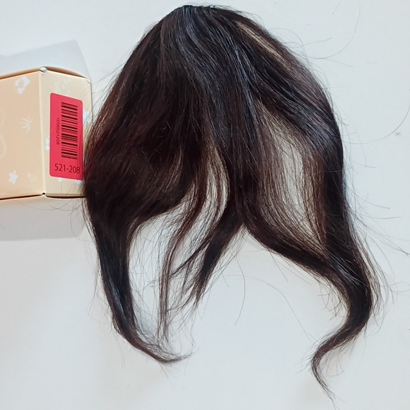 Real‎ Human Hair Clip-In Bangs • Dark Brown • Curtain Fringe - Picture 5 of 5